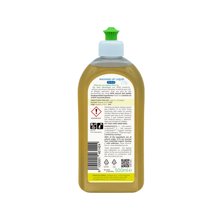 Planet Pure Afwasmiddel 0% Zero (500 ML)