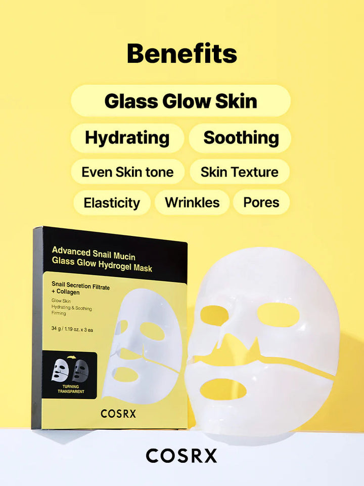 COSRX Advanced Snail Mucin Glass Glow Hydrogel Mask (3 ST) COSRX