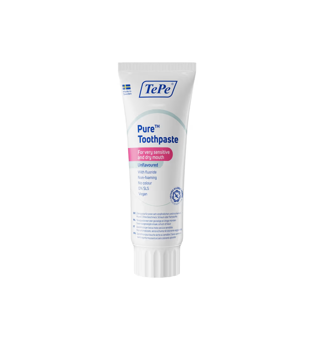 TePe Pure Tandpasta voor een droge mond zonder smaak (75 ML)