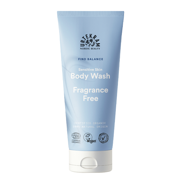 Urtekram bodywash Find Balance, parfumvrij en zacht voor de gevoelige huid
