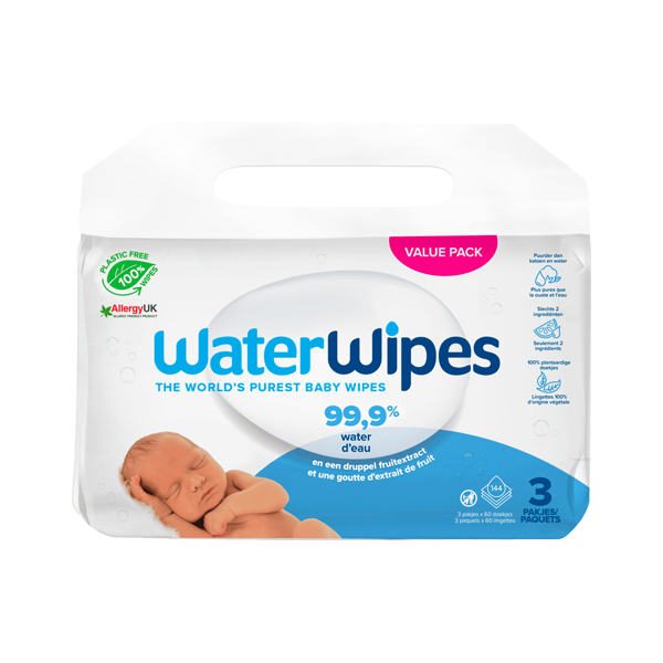 Waterwipes Babydoekjes 3-pack (144 Stuks)