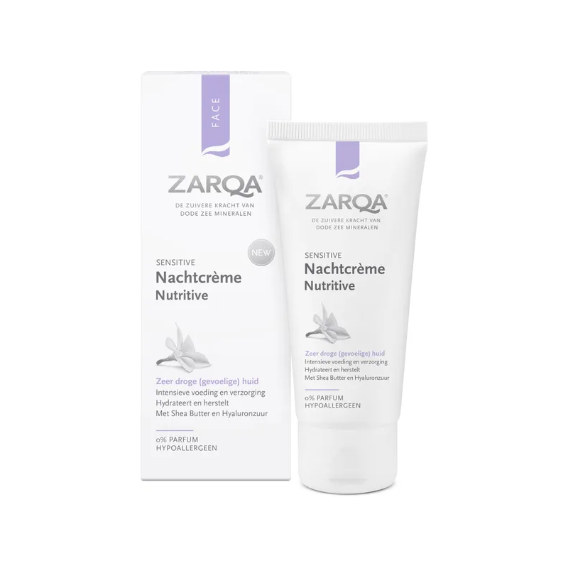Zarqa Nachtcrème Nutritive Sensitive (50ml) - Parfumvrij