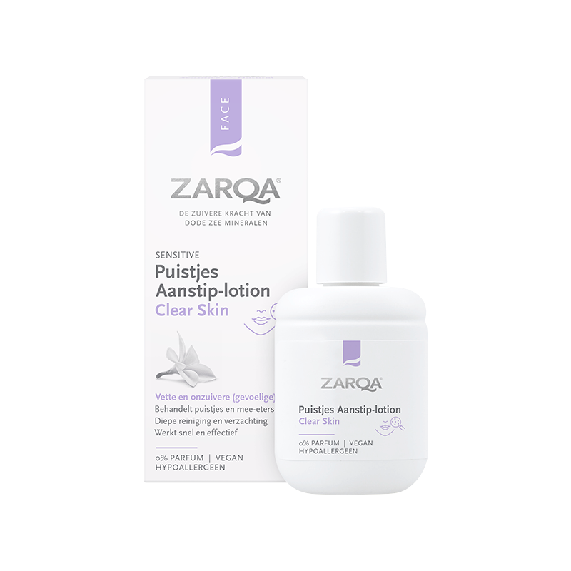 Zarqa Puistjes Aanstip-lotion Clear Skin Sensitive (20ml) - Parfumvrij