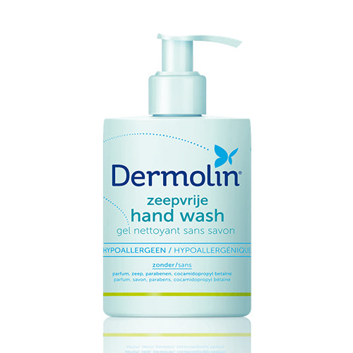 Dermolin zeepvrije handwash parfumvrij, zachte reiniging speciaal voor gevoelige huid