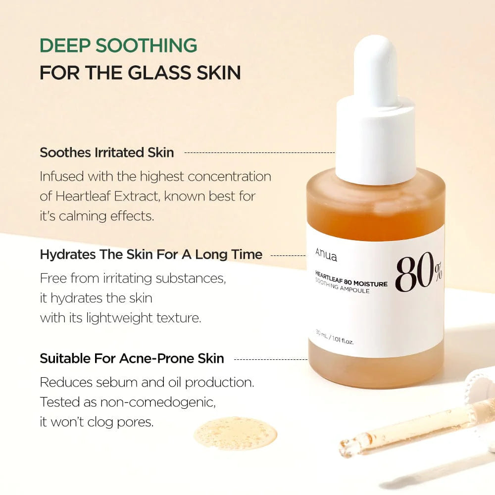 ANUA Heartleaf 80% Soothing Ampoule (30 ML) ANUA
