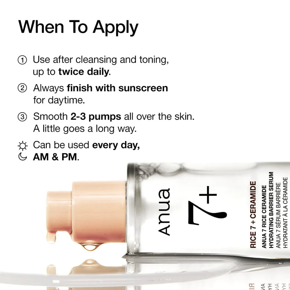 ANUA Rice Ceramide 7 Hydrating Barrier Serum (50 ML) ANUA