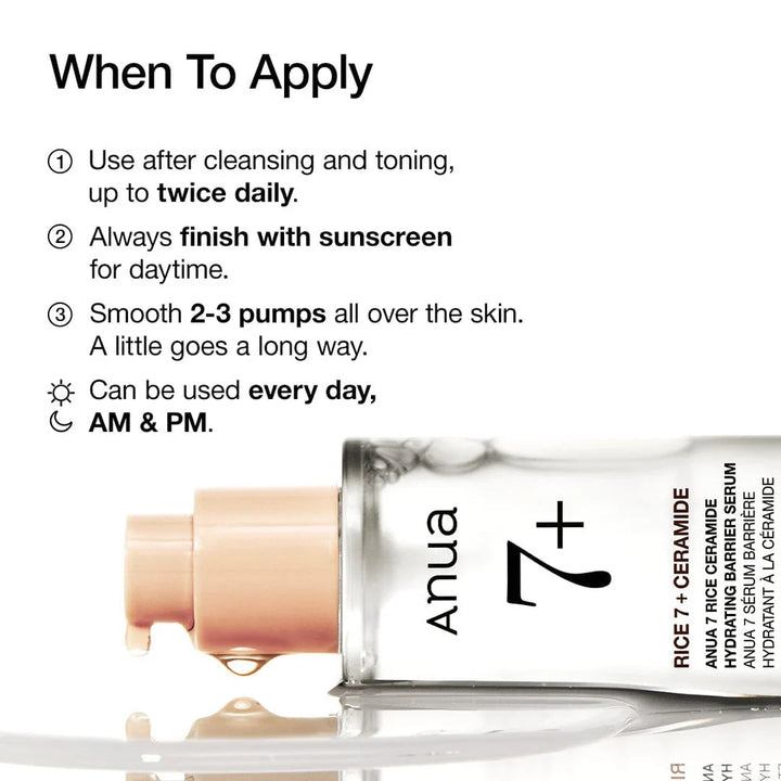 ANUA Rice Ceramide 7 Hydrating Barrier Serum (50 ML) ANUA