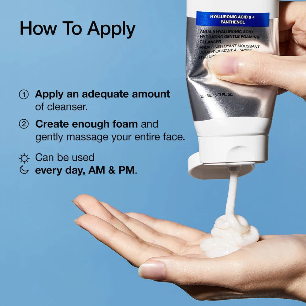 ANUA 8 Hyaluronic Acid Hydrating Gentle Foaming Cleanser (150 ML) ANUA