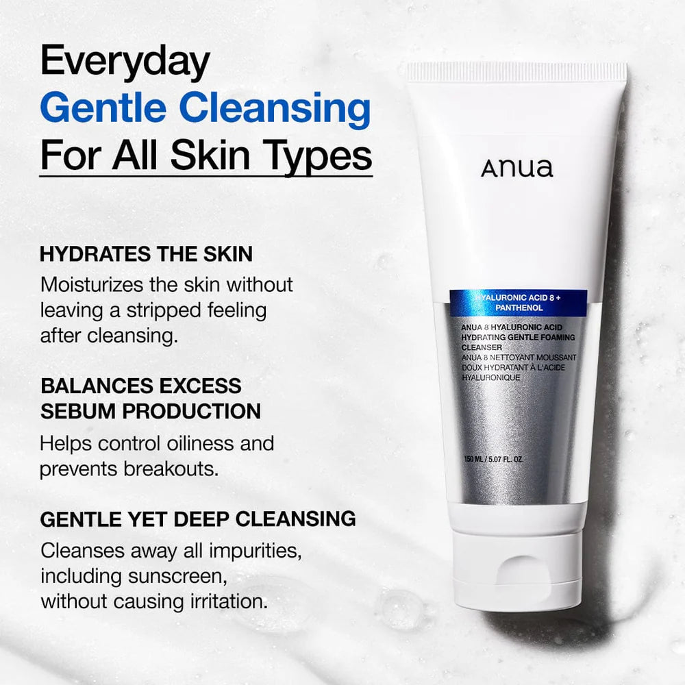ANUA 8 Hyaluronic Acid Hydrating Gentle Foaming Cleanser (150 ML) ANUA