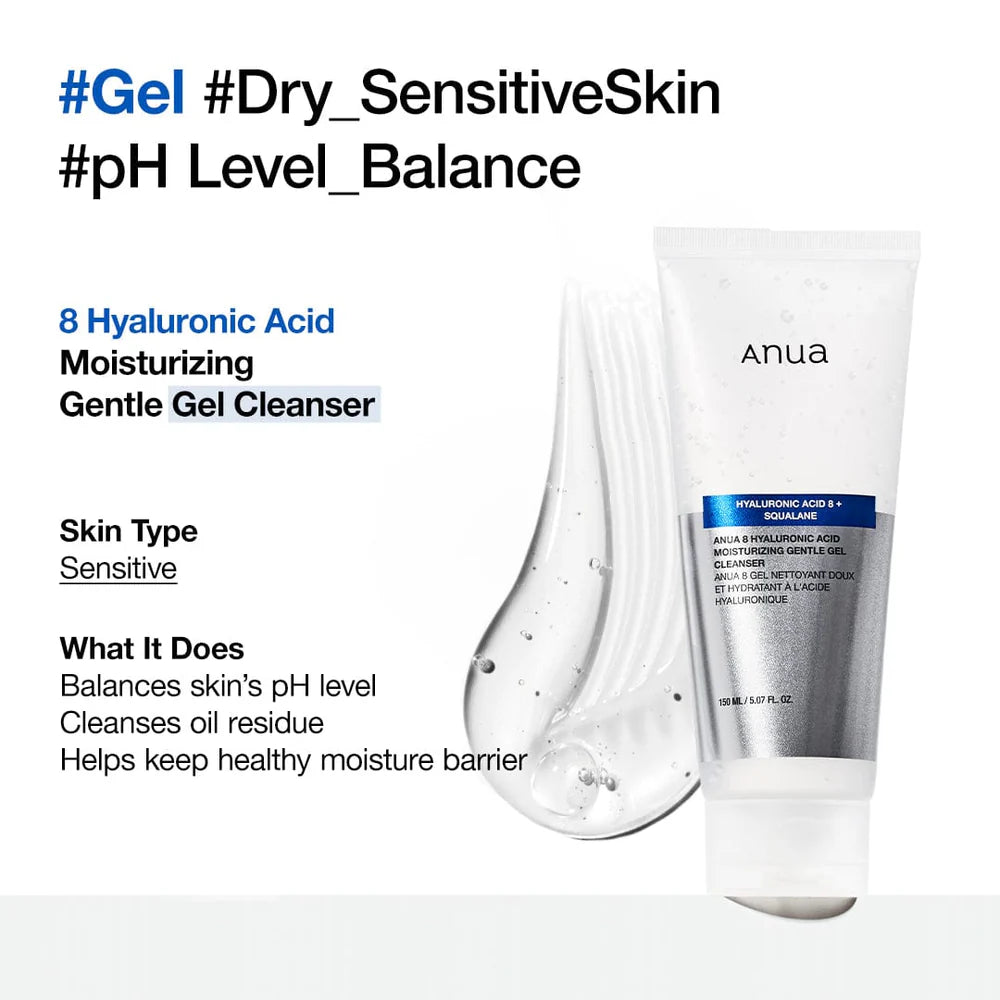 ANUA 8 Hyaluronic Acid Moisturizing Gentle Gel Cleanser ANUA