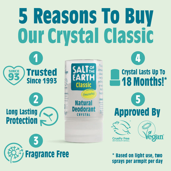 Salt of the Earth Natural Deodorant Crystal Classic Parfumvrij (