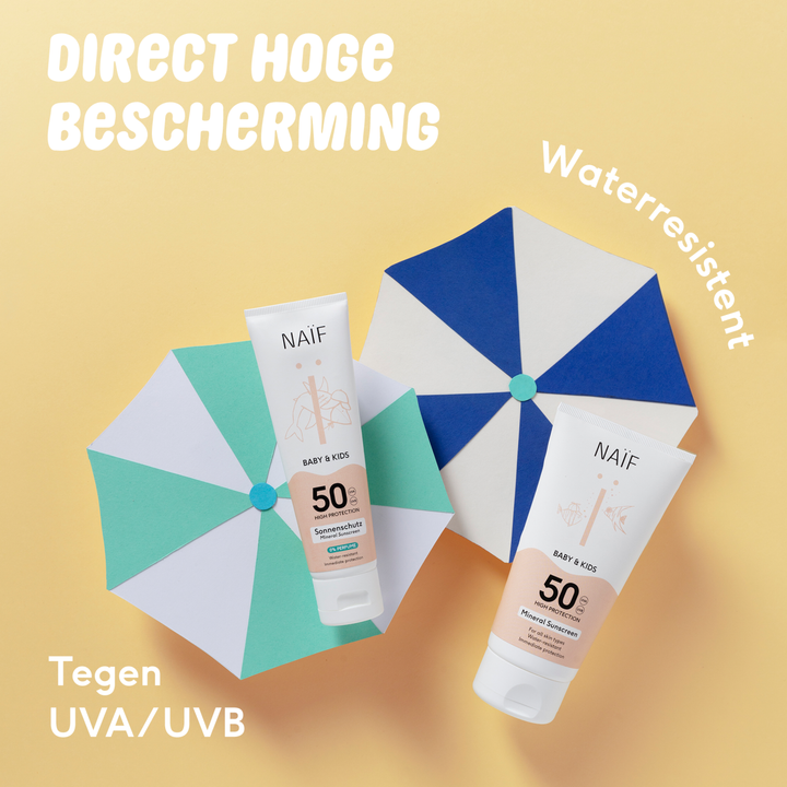 Zonnebrand zonder parfum van naif tegen UVA en UVB