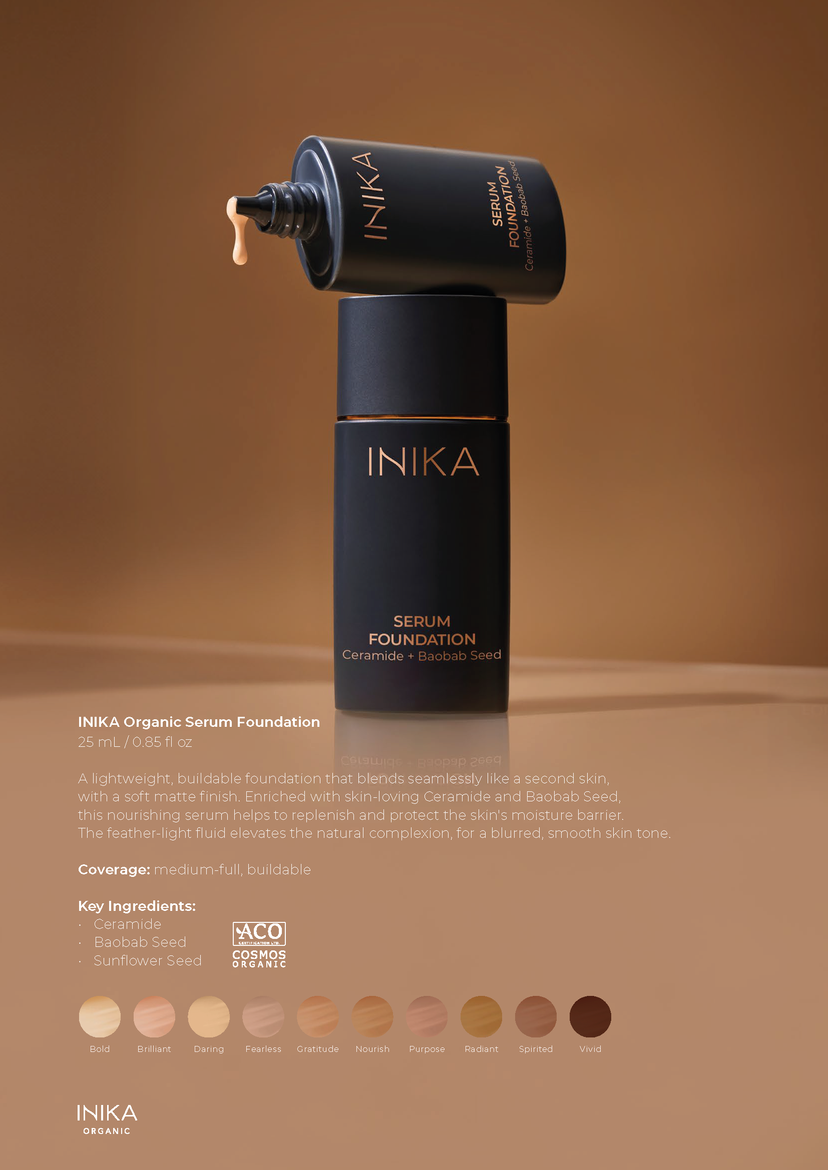 INIKA Organic Serum Foundation - Vivid (25 ML) INIKA Organic