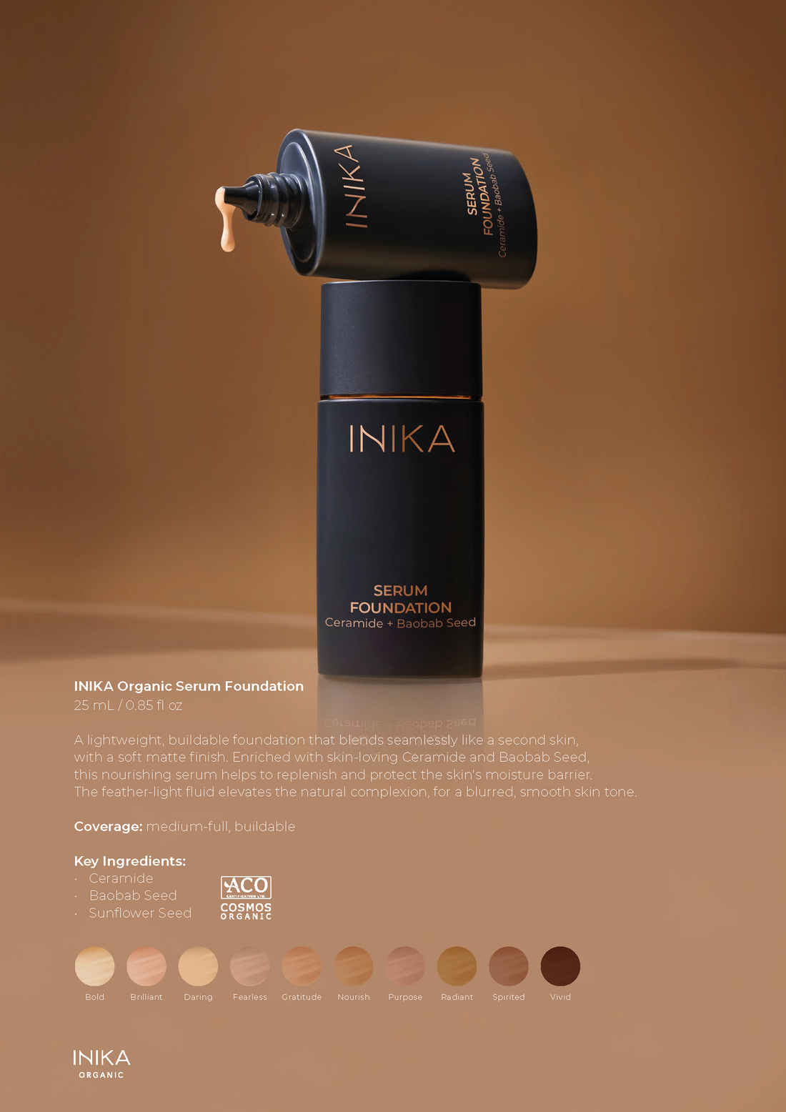 INIKA Organic Serum Foundation - Nourish (25 ML)