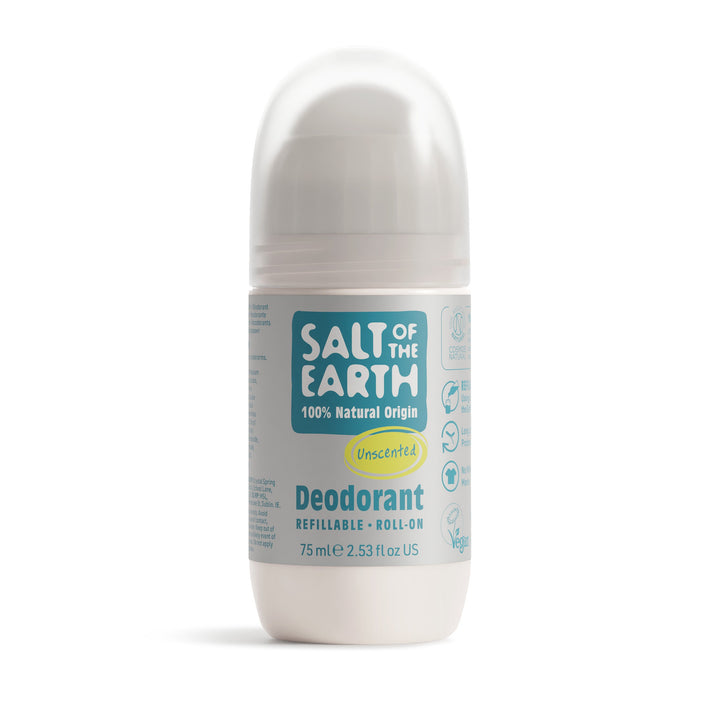 Salt of the Earth Refillable Roll-On Deodorant Parfumvrij (75 ml)