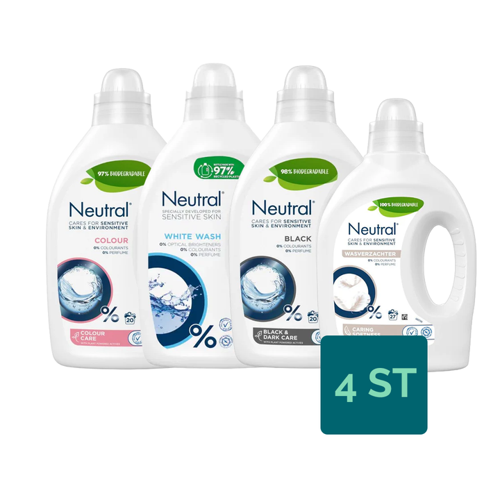 Neutral Multipack Wassen zonder parfum (3x 1L + 1x 750ML) Neutral